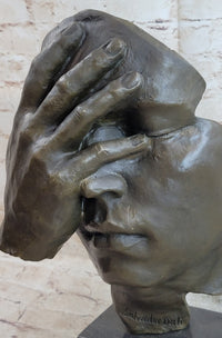 Shame on Me Surreal Face Hand Salvador Dali Bronze 17" x 9"