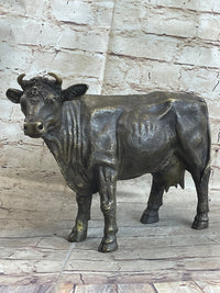 Milk Cow Cattle Bronze Sculpture 9" x 11"