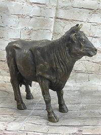 Milk Cow Cattle Bronze Sculpture 9" x 11"