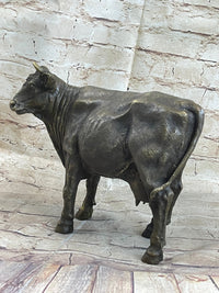 Milk Cow Cattle Bronze Sculpture 9" x 11"