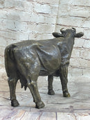 Milk Cow Cattle Bronze Sculpture 9" x 11"