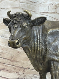 Milk Cow Cattle Bronze Sculpture 9" x 11"