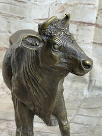 Milk Cow Cattle Bronze Sculpture 9" x 11"