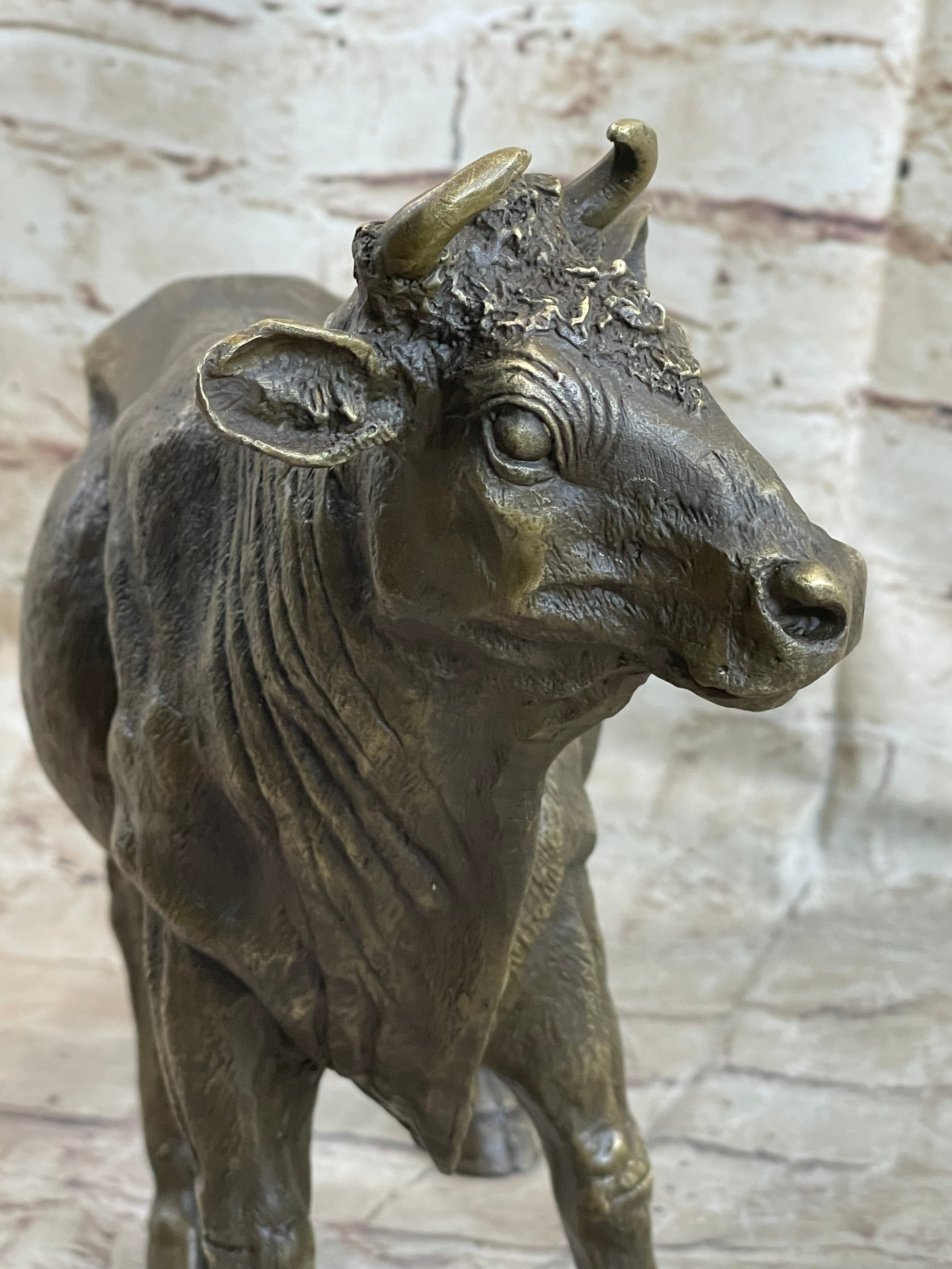 Milk Cow Cattle Bronze Sculpture 9" x 11"