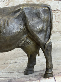 Milk Cow Cattle Bronze Sculpture 9" x 11"