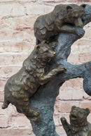 Bear Family Looking for Honey - Bronze Sculpture on Marble Base