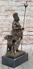 Hades Pluto & Cerberus 3 Headed Dog Bronze Metal Sculpture