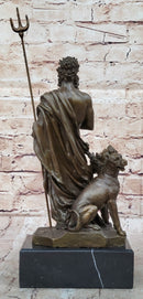 Hades Pluto & Cerberus 3 Headed Dog Bronze Metal Sculpture