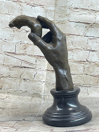 Signed Famous Work Hand Holding Torso Nude Female Bronze Sculpture