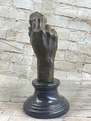 Signed Famous Work Hand Holding Torso Nude Female Bronze Sculpture