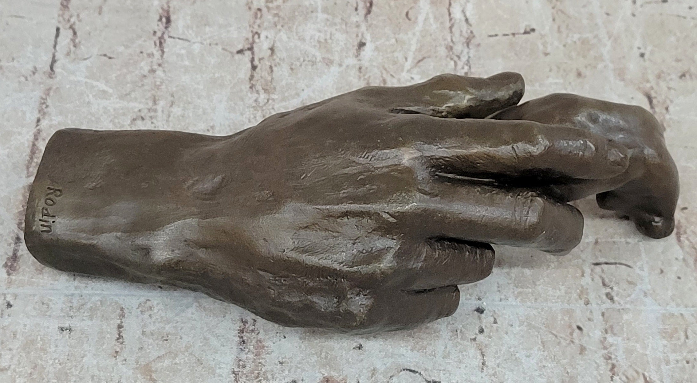The Hand of Rodin - Bronze Sculpture Holding Nude Female Torso Figure
