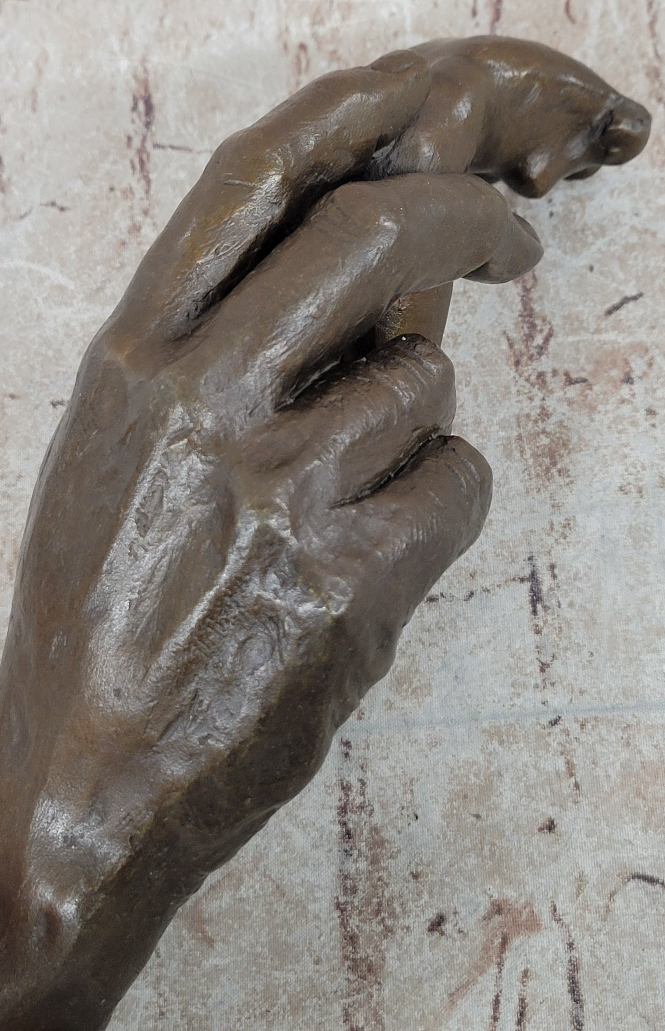 The Hand of Rodin - Bronze Sculpture Holding Nude Female Torso Figure