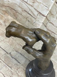 Signed Famous Work Hand Holding Torso Nude Female Bronze Sculpture