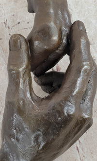 The Hand of Rodin - Bronze Sculpture Holding Nude Female Torso Figure