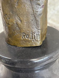 Signed Famous Work Hand Holding Torso Nude Female Bronze Sculpture