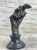 Signed Famous Work Hand Holding Torso Nude Female Bronze Sculpture