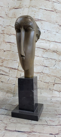 Modigliani Head of Caryatid Bronze Metal Sculpture Abstract Art