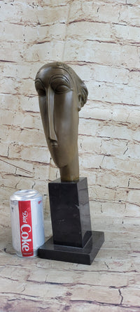 Modigliani Head of Caryatid Bronze Metal Sculpture Abstract Art