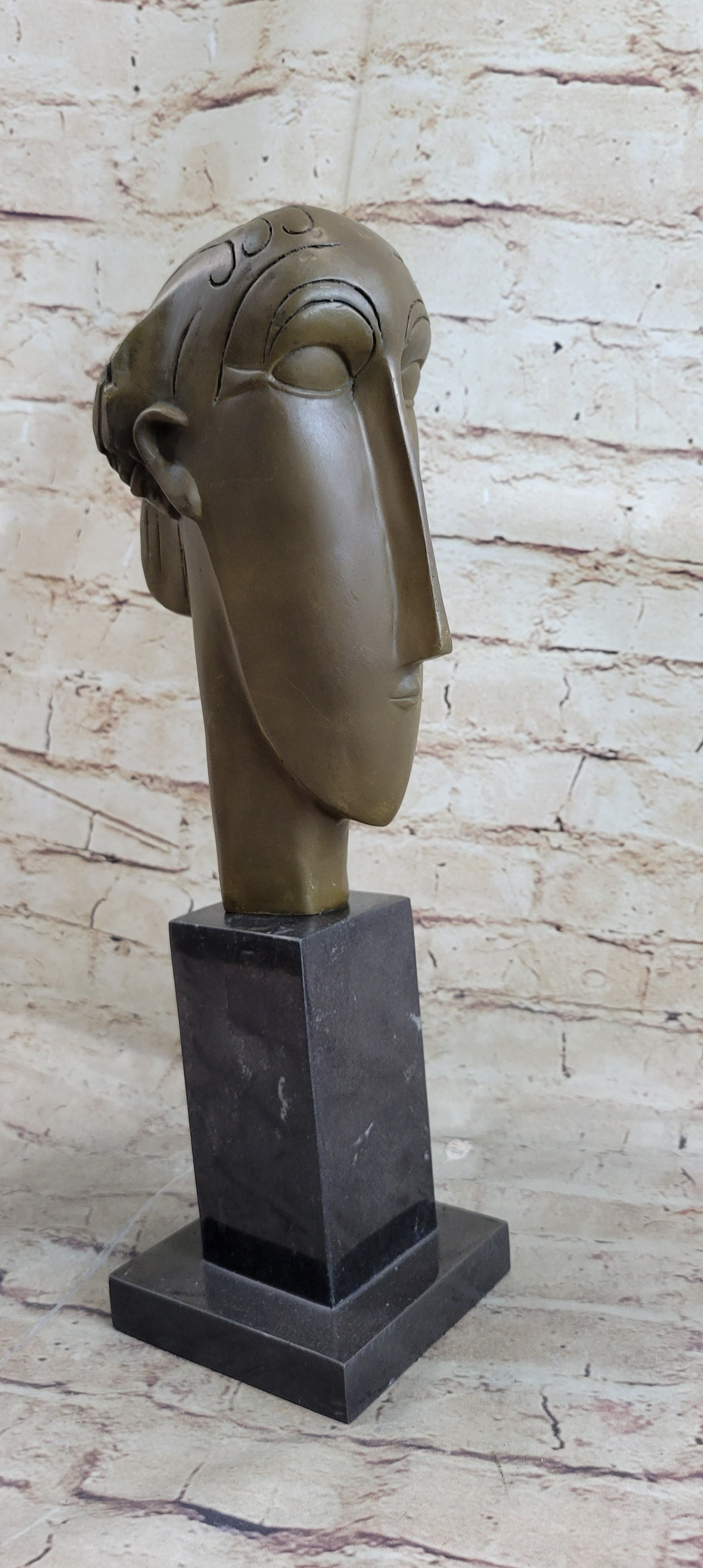 Modigliani Head of Caryatid Bronze Metal Sculpture Abstract Art