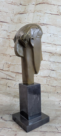 Modigliani Head of Caryatid Bronze Metal Sculpture Abstract Art