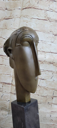 Modigliani Head of Caryatid Bronze Metal Sculpture Abstract Art