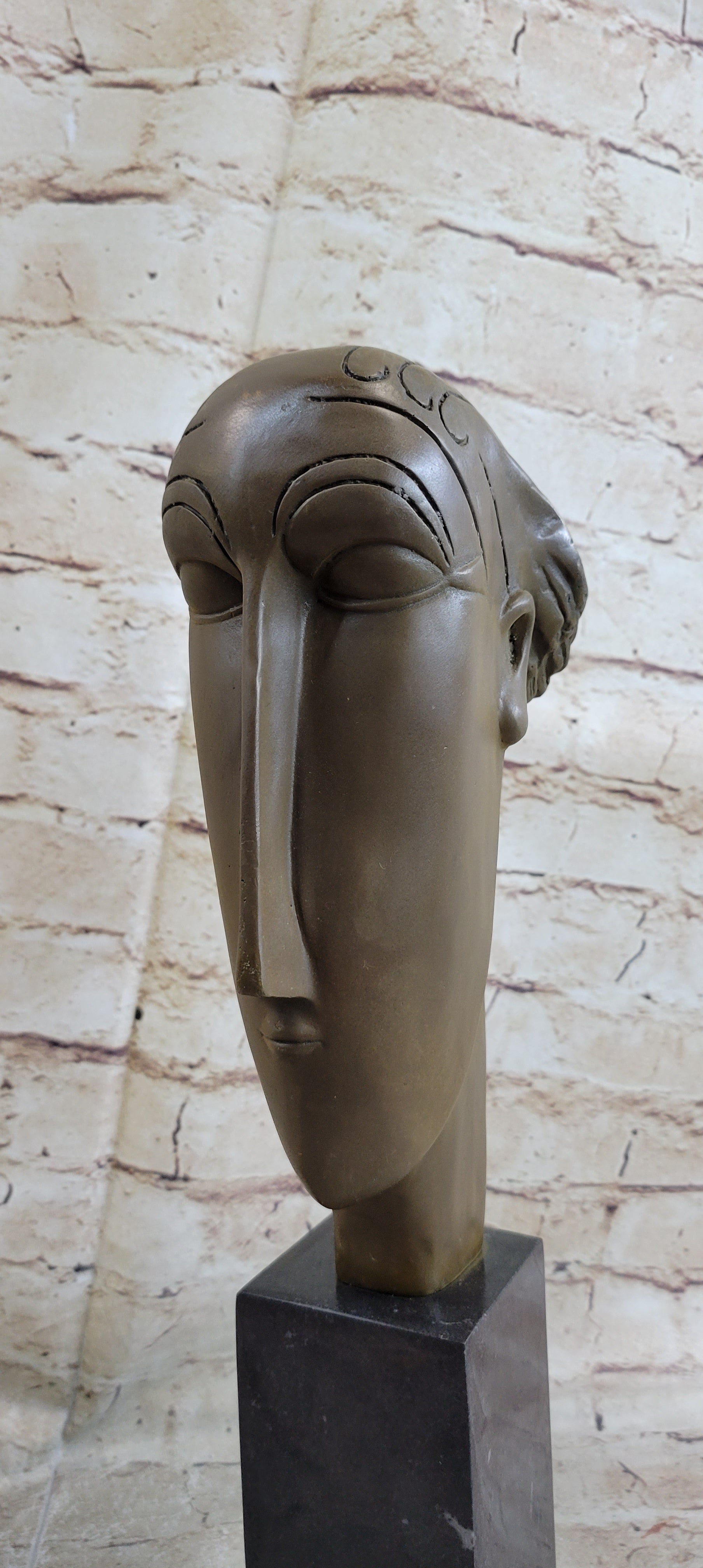 Modigliani Head of Caryatid Bronze Metal Sculpture Abstract Art