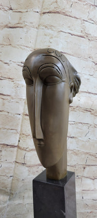 Modigliani Head of Caryatid Bronze Metal Sculpture Abstract Art