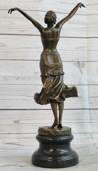 Belly Dancer Girl Bronze Sculpture Art Deco DH Chiparus