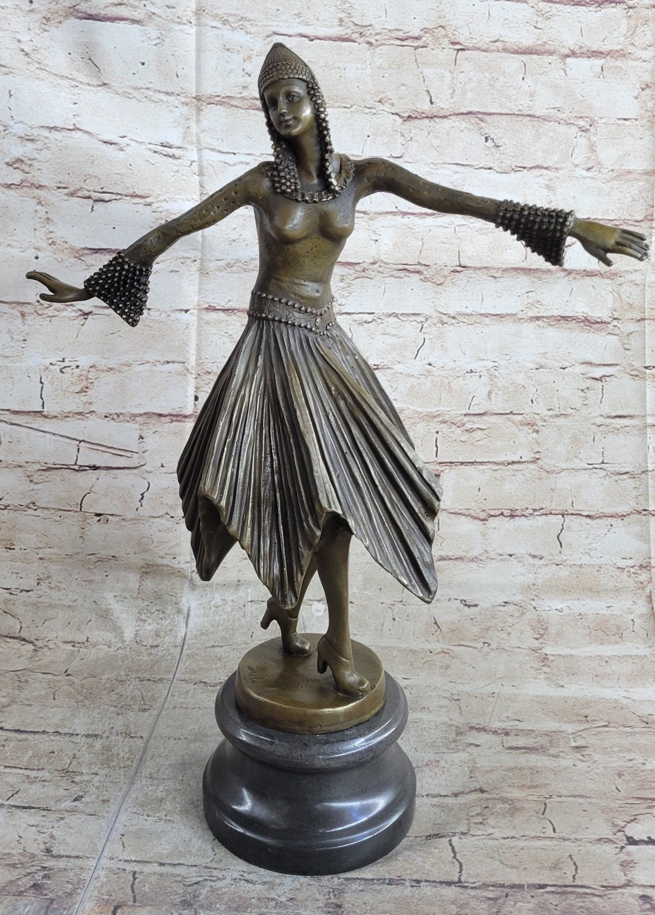 Bruno Zach Captive Dancer Bronze Sculpture Art Nouveau