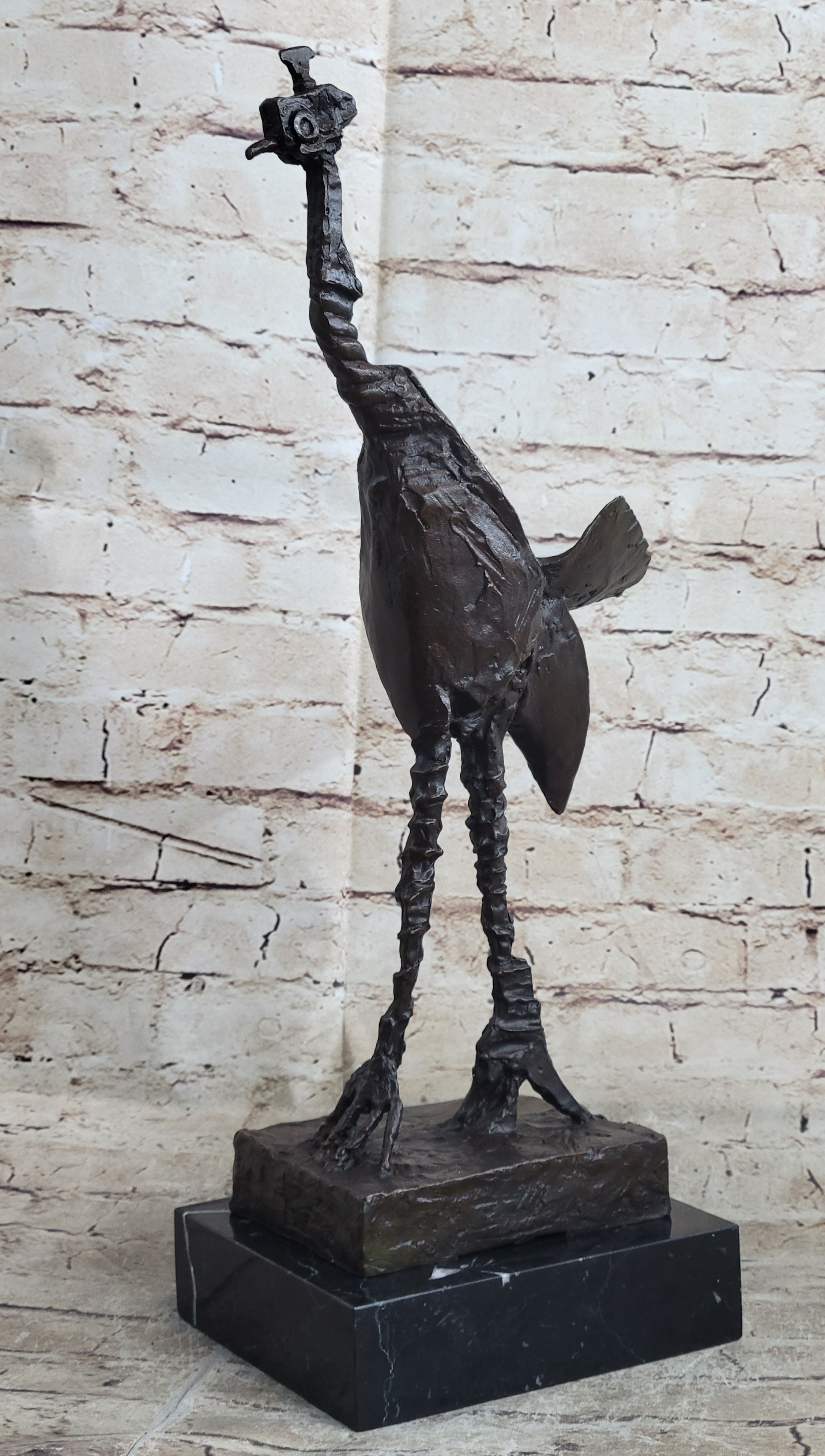 Pablo Picasso Steampunk Abstract Ostrich Bird Bronze Sculpture