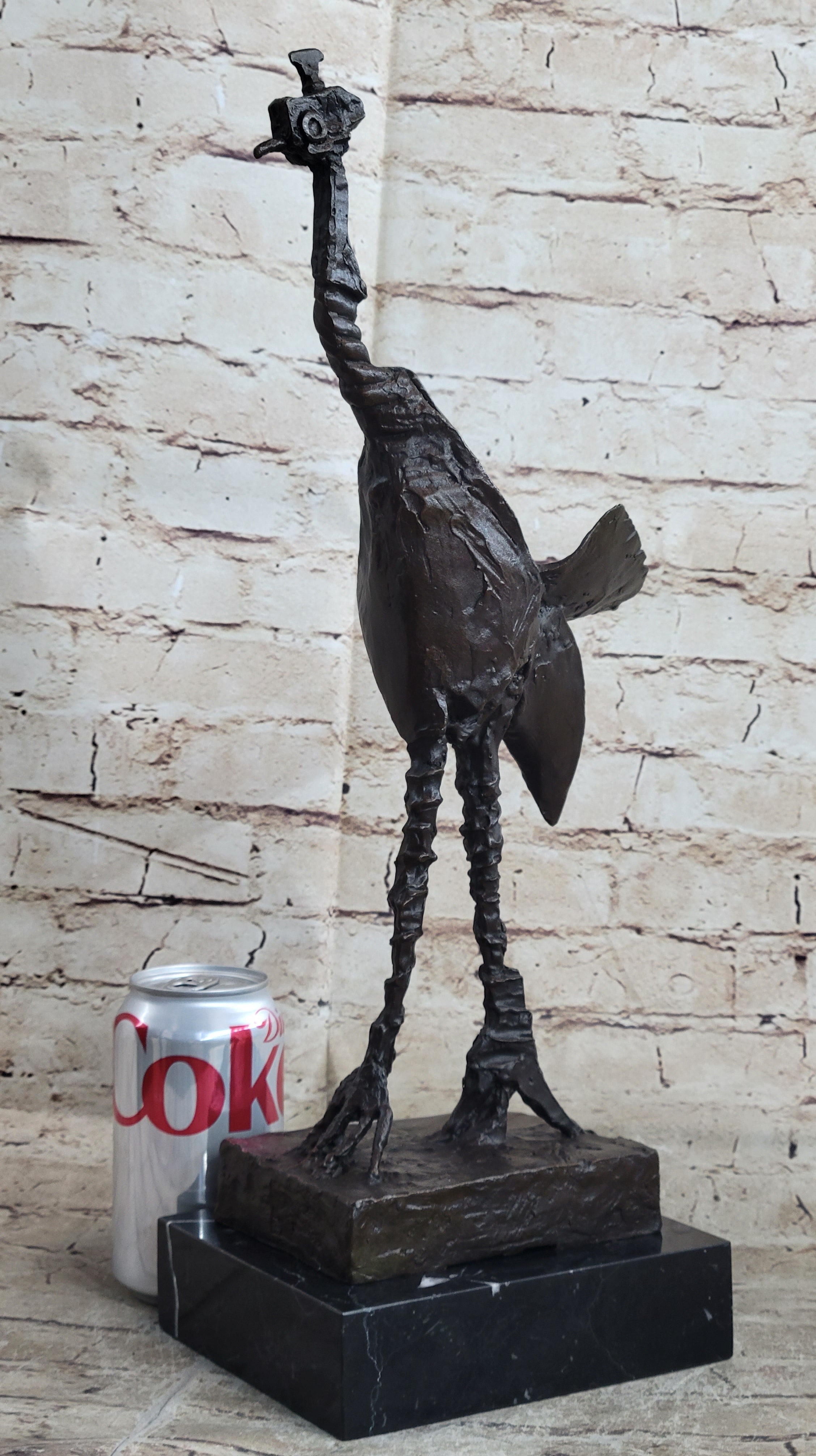 Pablo Picasso Steampunk Abstract Ostrich Bird Bronze Sculpture