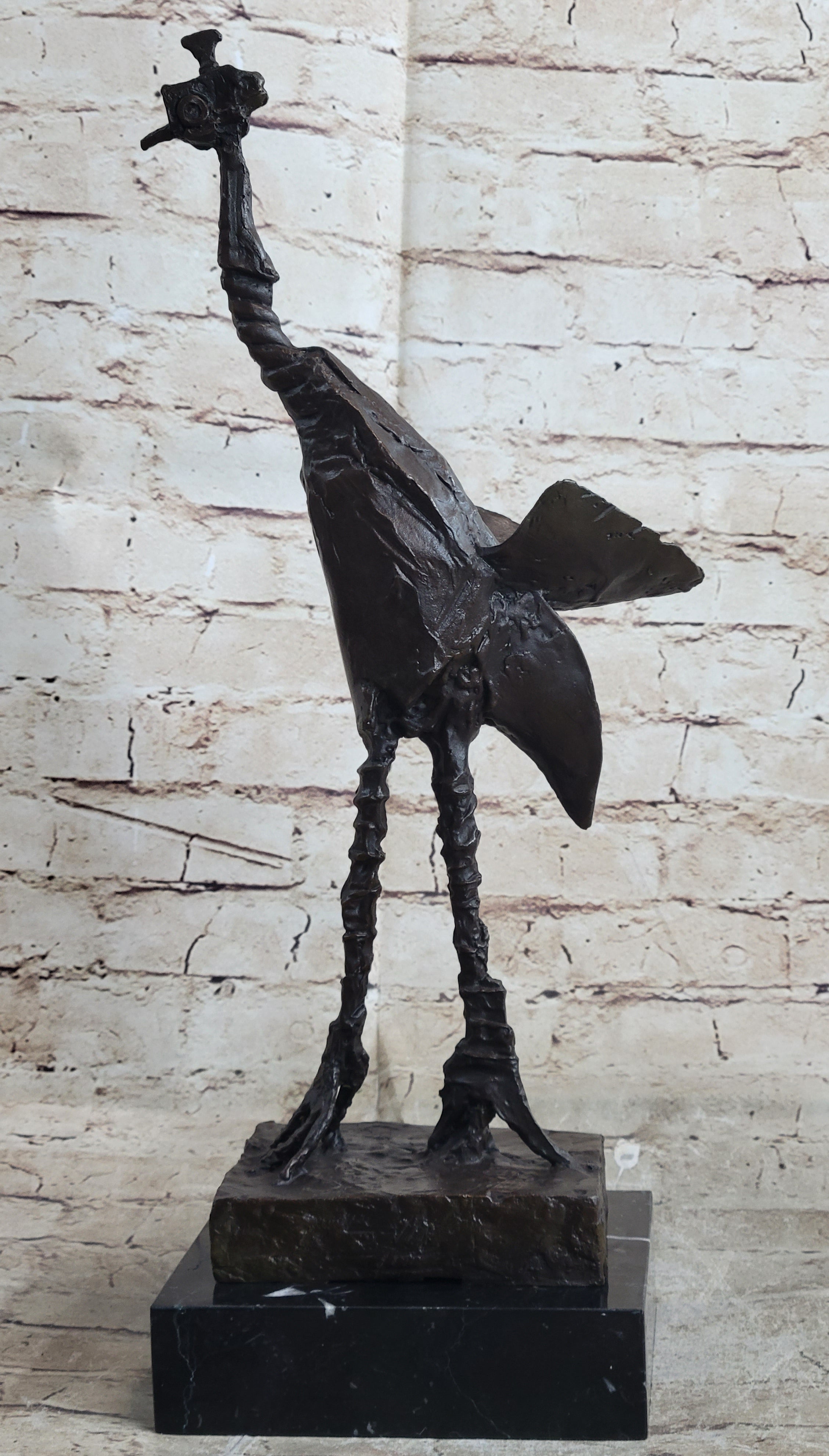 Pablo Picasso Steampunk Abstract Ostrich Bird Bronze Sculpture