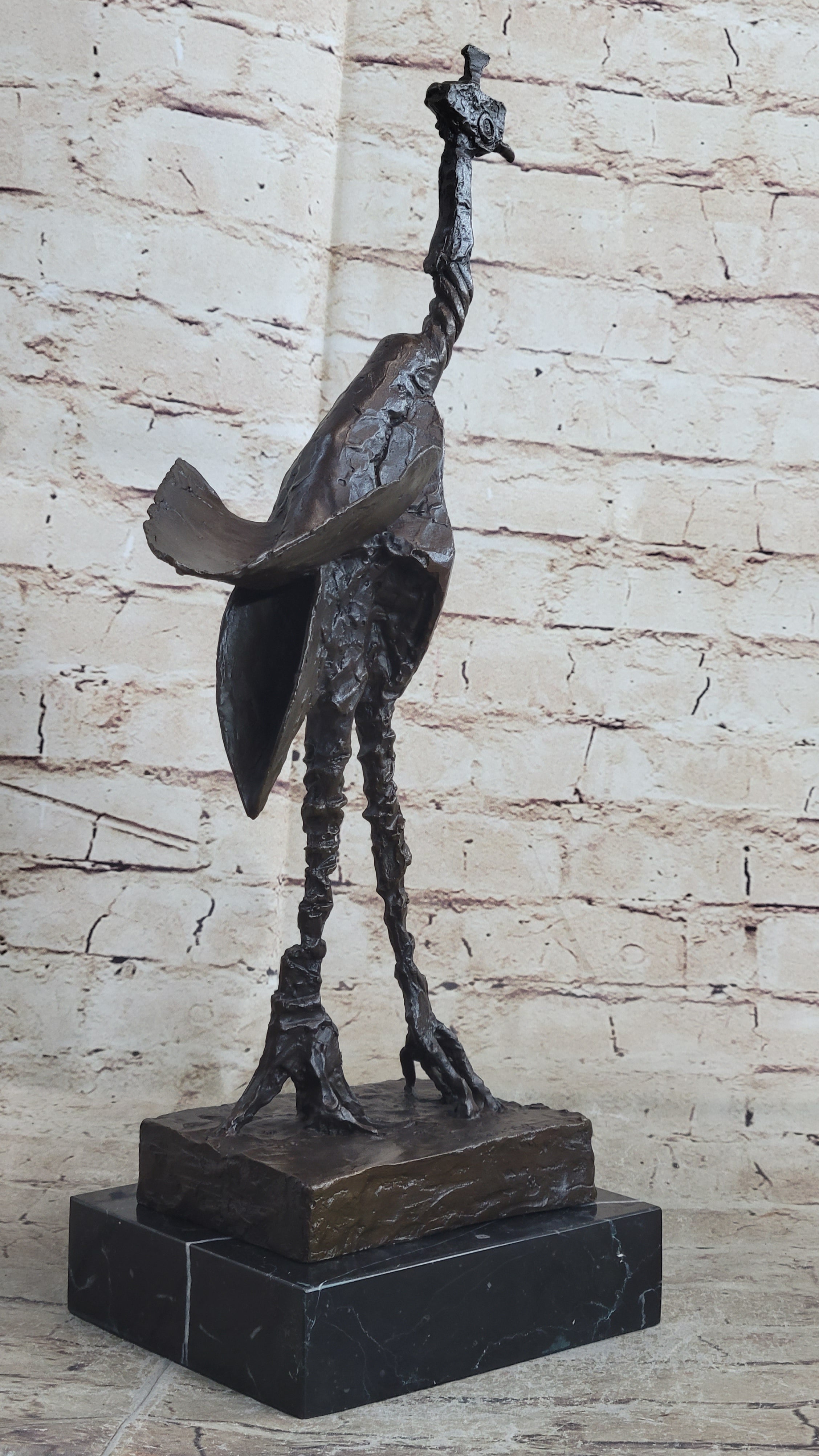 Pablo Picasso Steampunk Abstract Ostrich Bird Bronze Sculpture