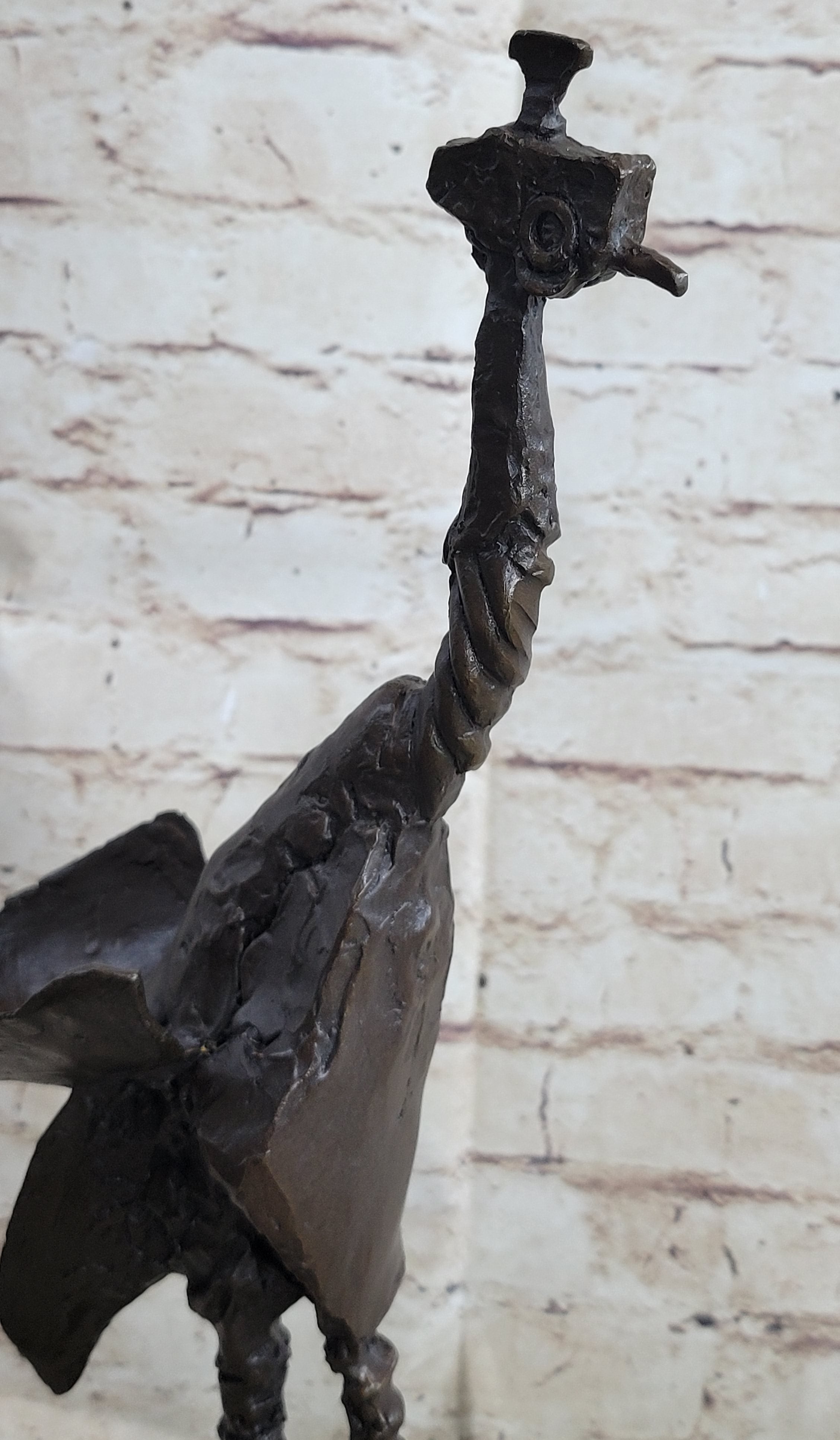 Pablo Picasso Steampunk Abstract Ostrich Bird Bronze Sculpture