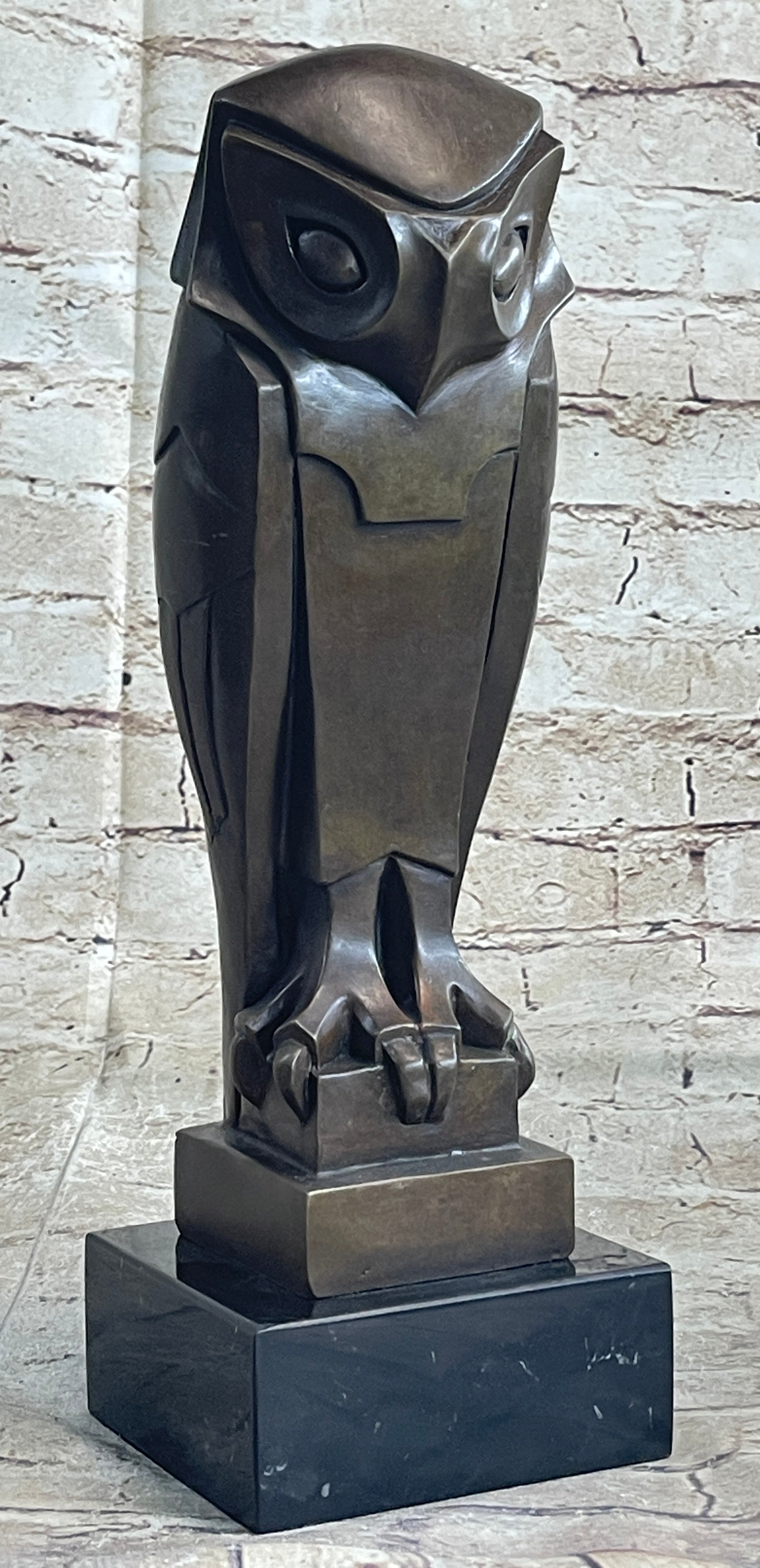 Art Deco Bronze Owl – Modern Stylized Bird
