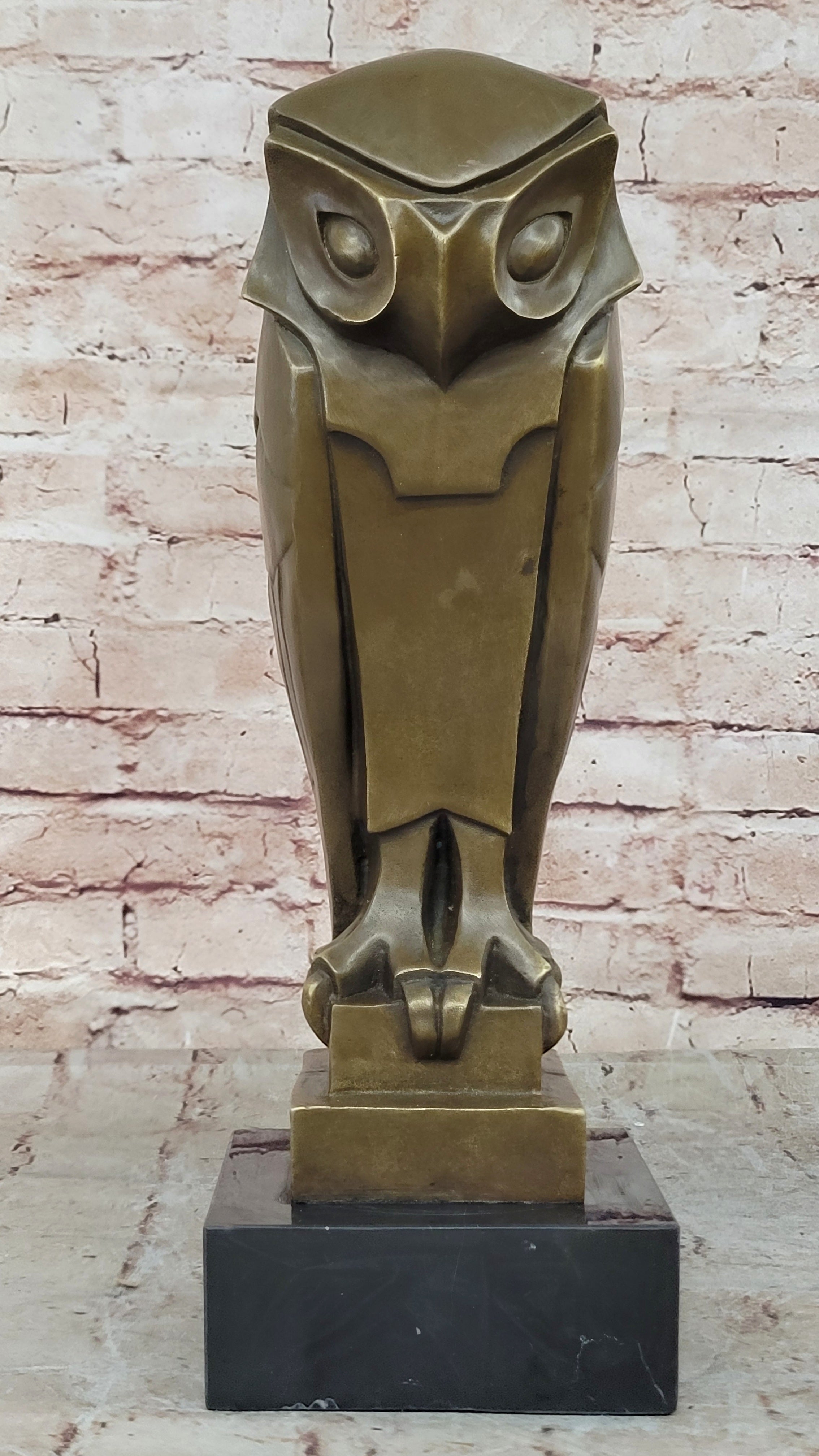 Art Deco Bronze Owl – Modern Stylized Bird