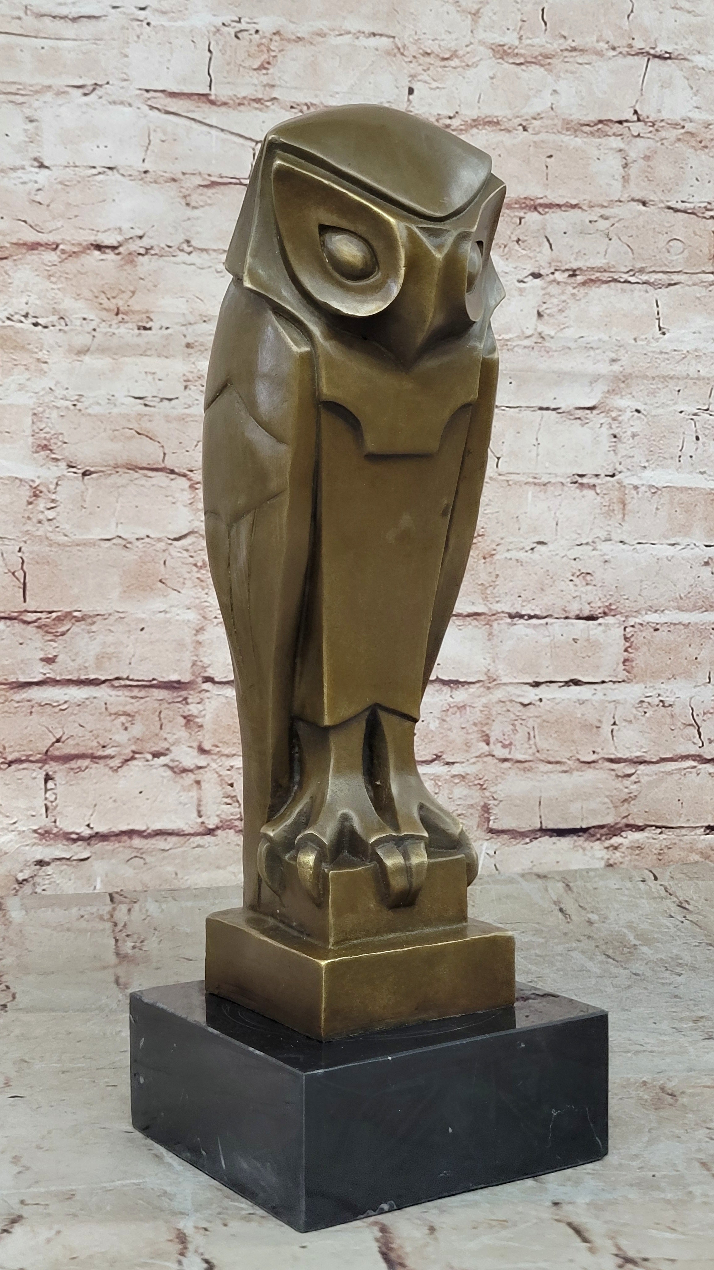 Art Deco Bronze Owl – Modern Stylized Bird