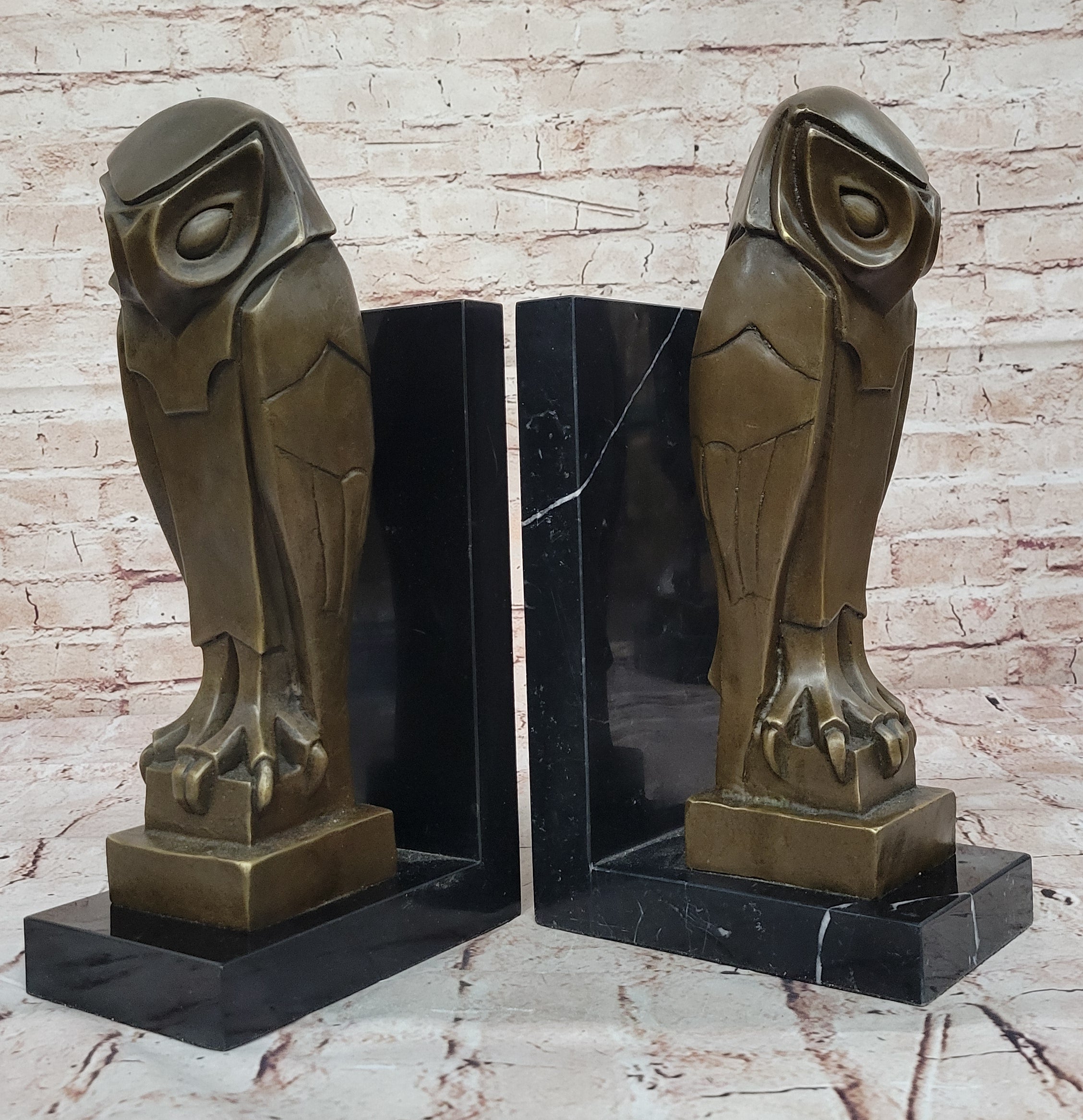 Salvador Dali Abstract Owl Bronze Sculpture Marble