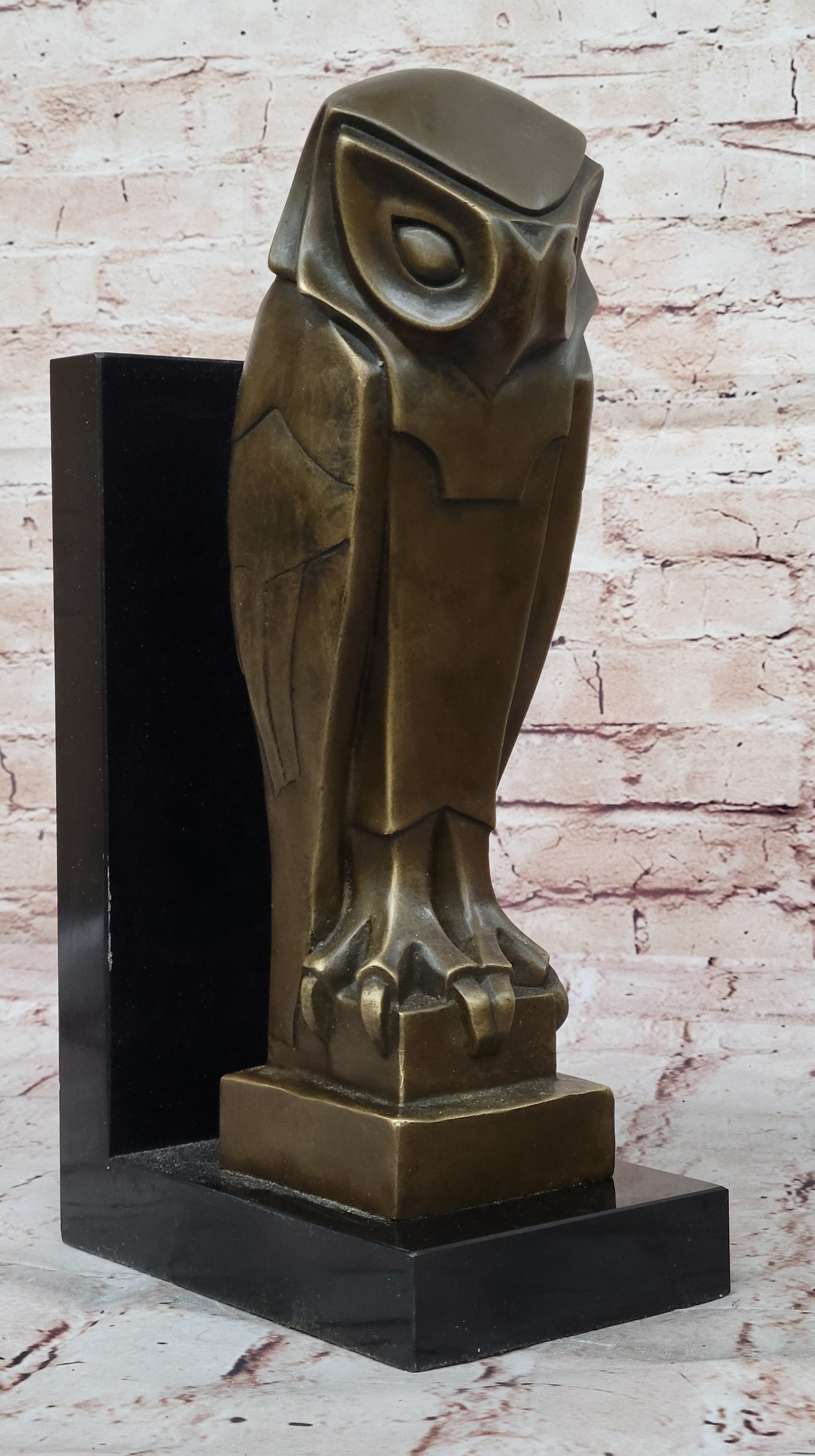 Salvador Dali Abstract Owl Bronze Sculpture Marble