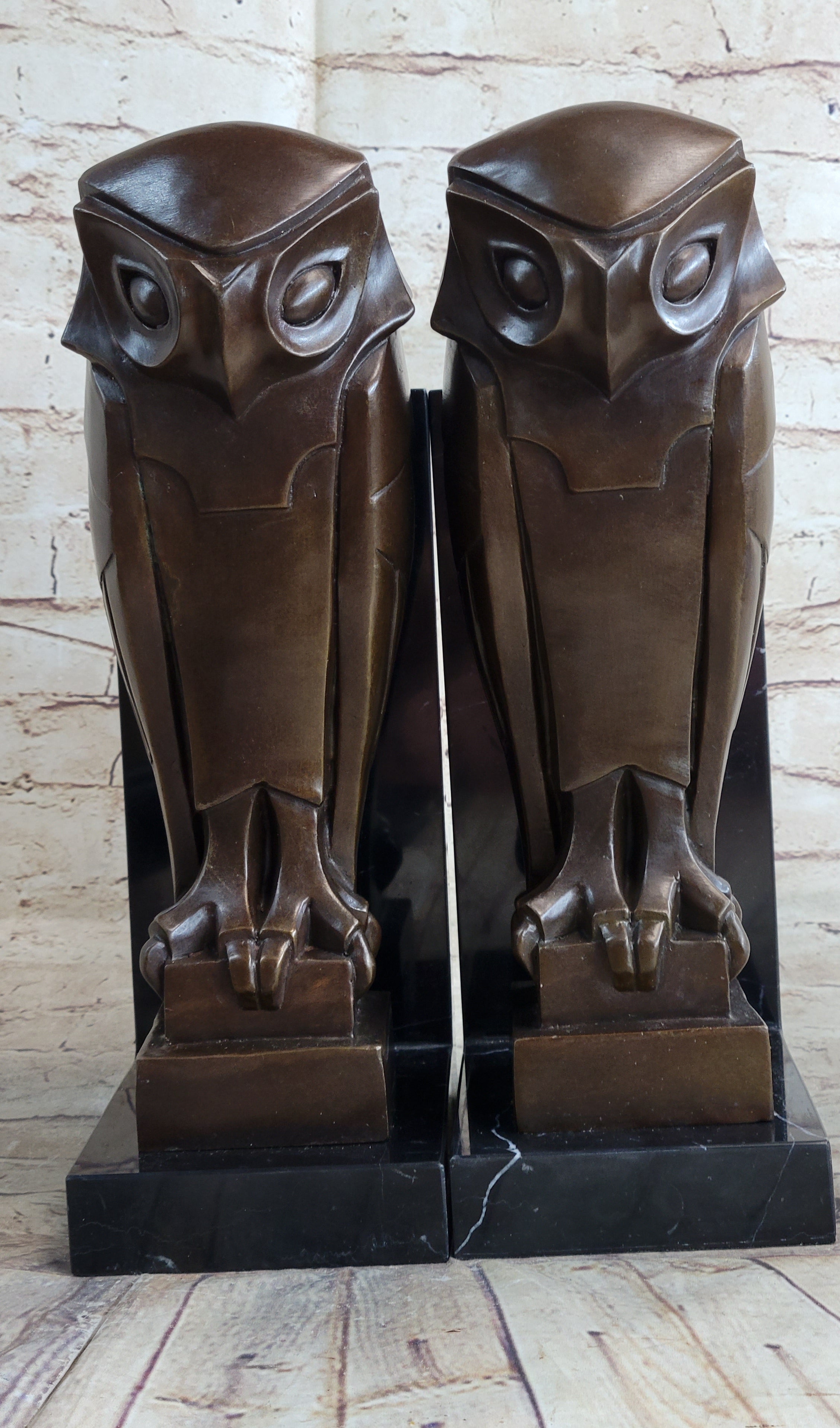 Salvador Dali Abstract Owl Bronze Sculpture Marble