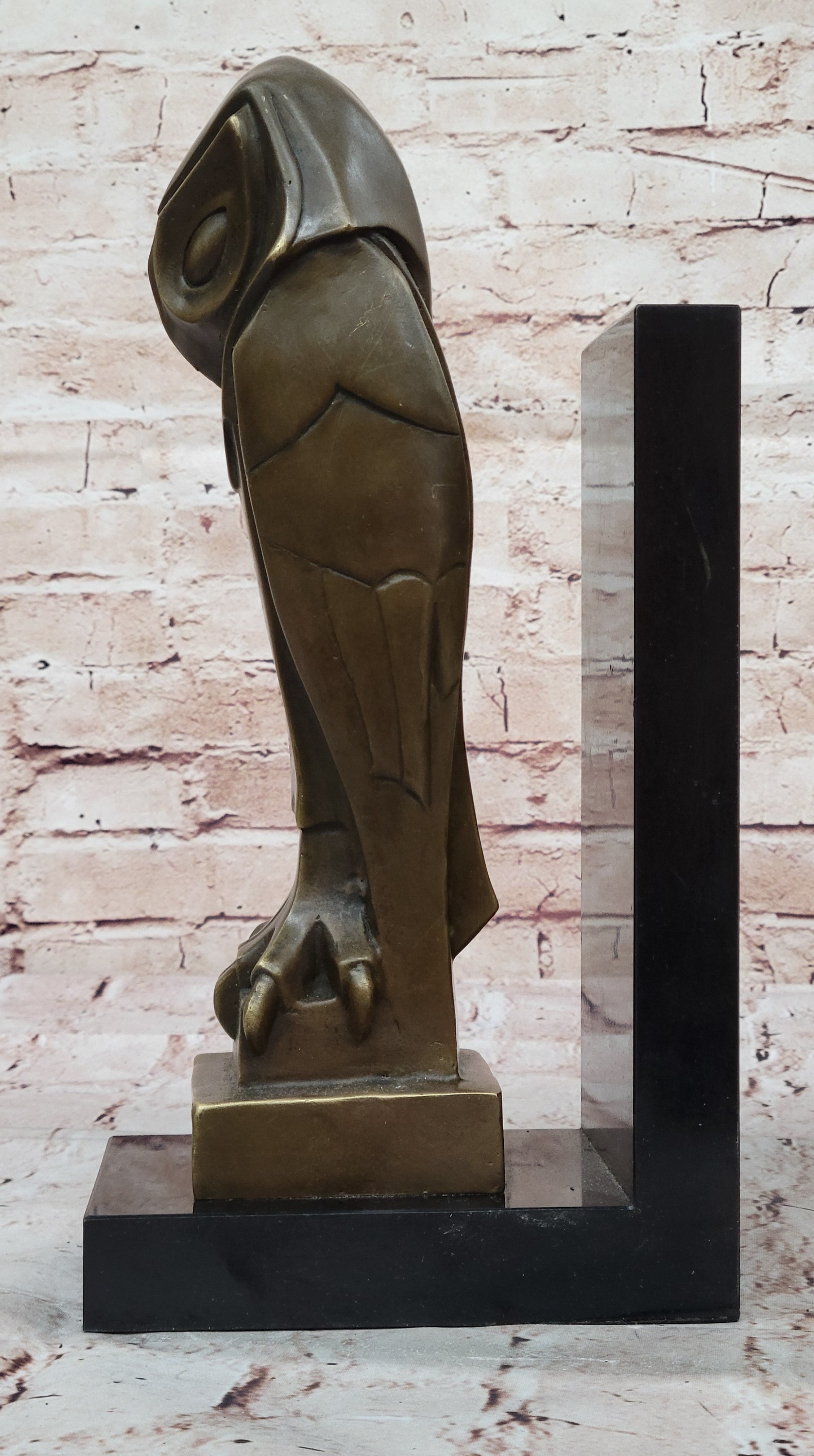 Salvador Dali Abstract Owl Bronze Sculpture Marble
