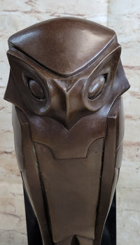 Salvador Dali Abstract Owl Bronze Sculpture Marble