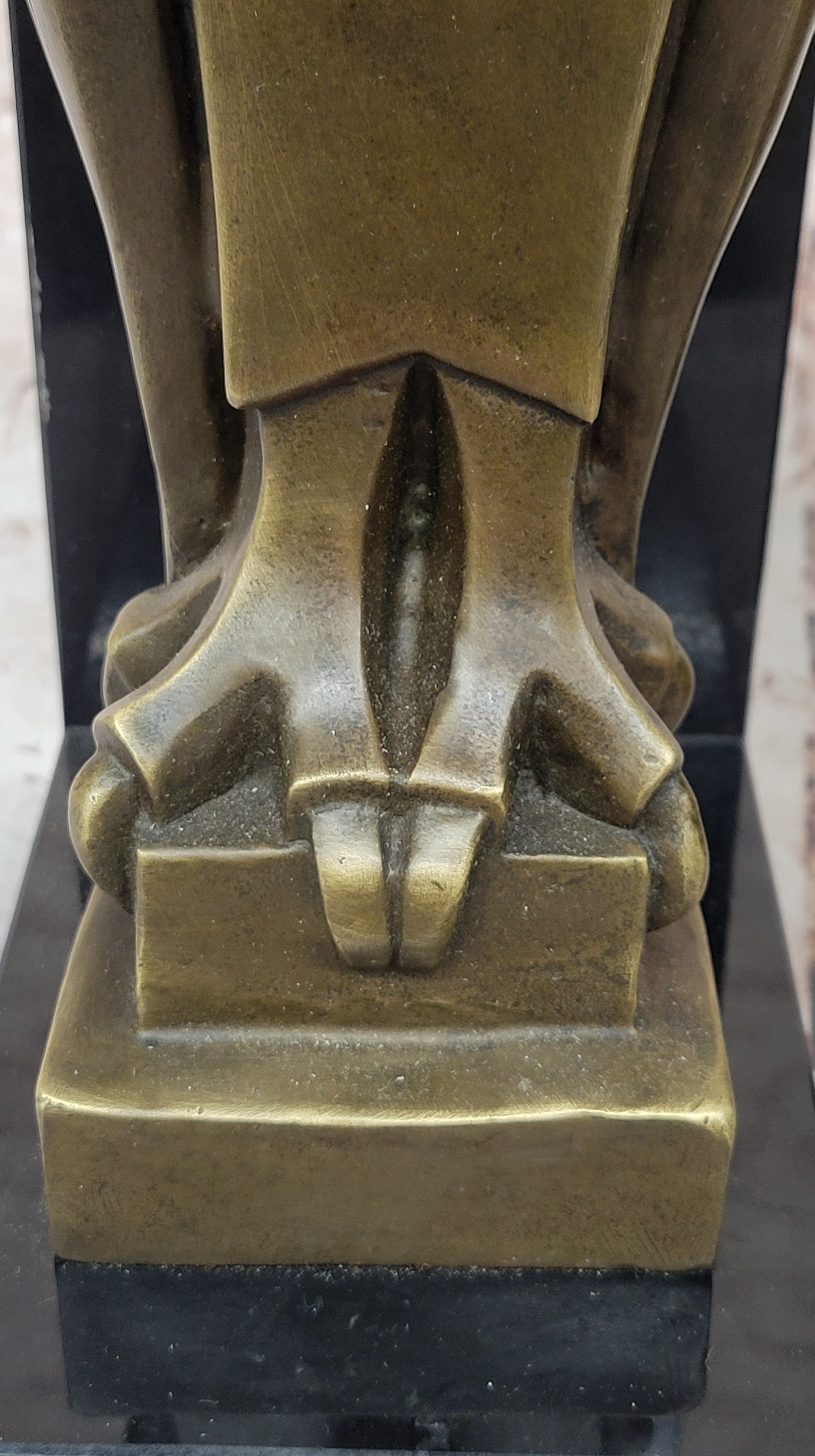 Salvador Dali Abstract Owl Bronze Sculpture Marble