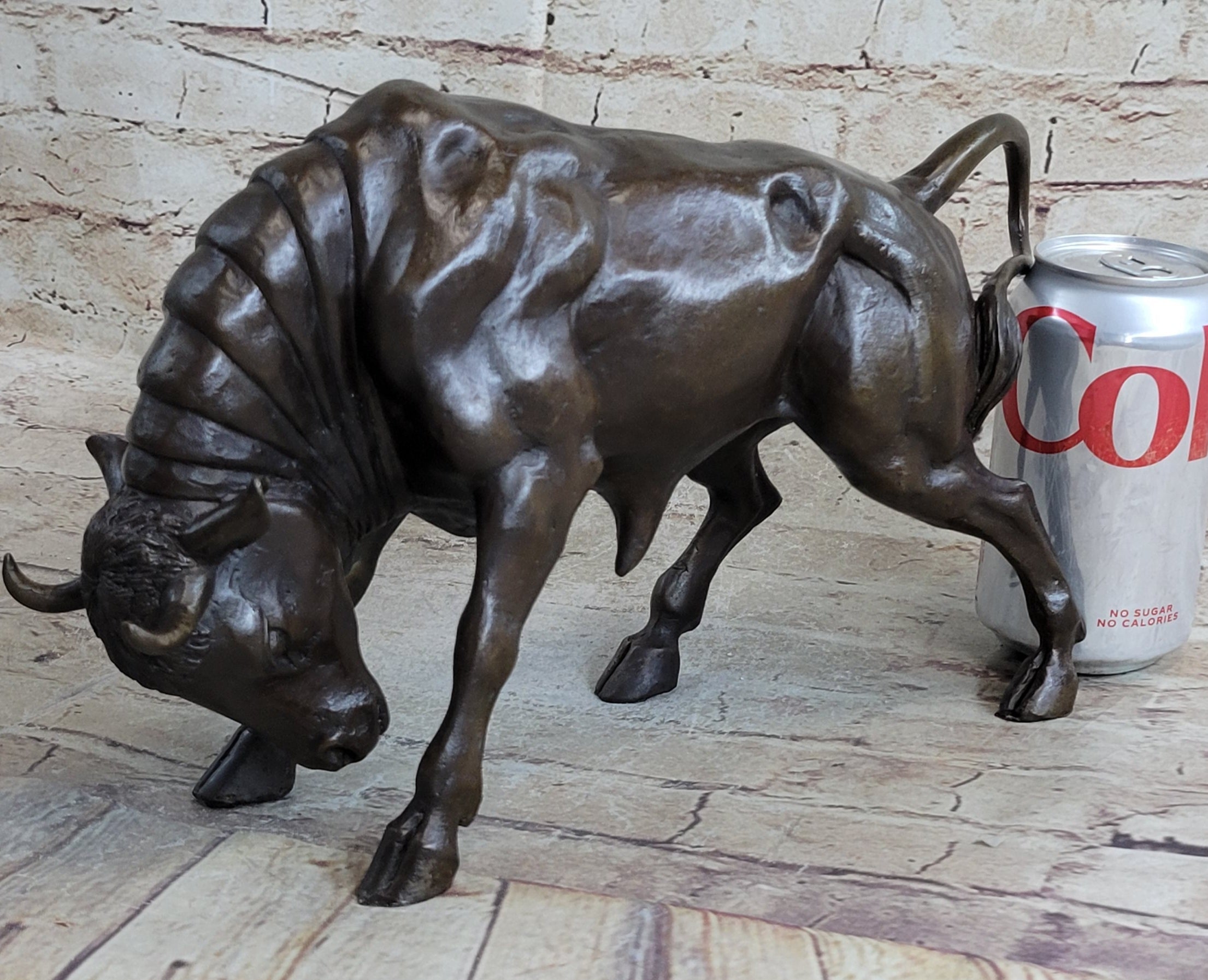 Signed Milo Male Bull Spanish Bronze Sculpture Marble Base