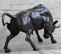 Signed Milo Male Bull Spanish Bronze Sculpture Marble Base