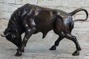 Signed Milo Male Bull Spanish Bronze Sculpture Marble Base