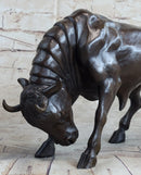 Signed Milo Male Bull Spanish Bronze Sculpture Marble Base