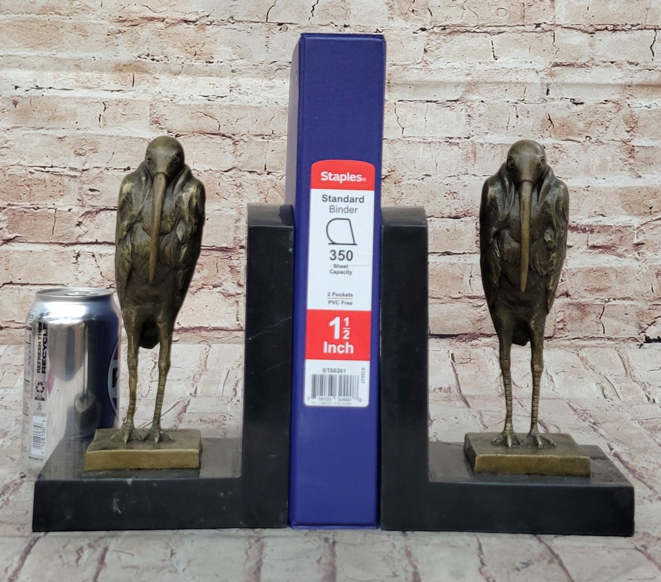 Salvador Dali Pelican Bookends Bronze Bird Lover Sculpture