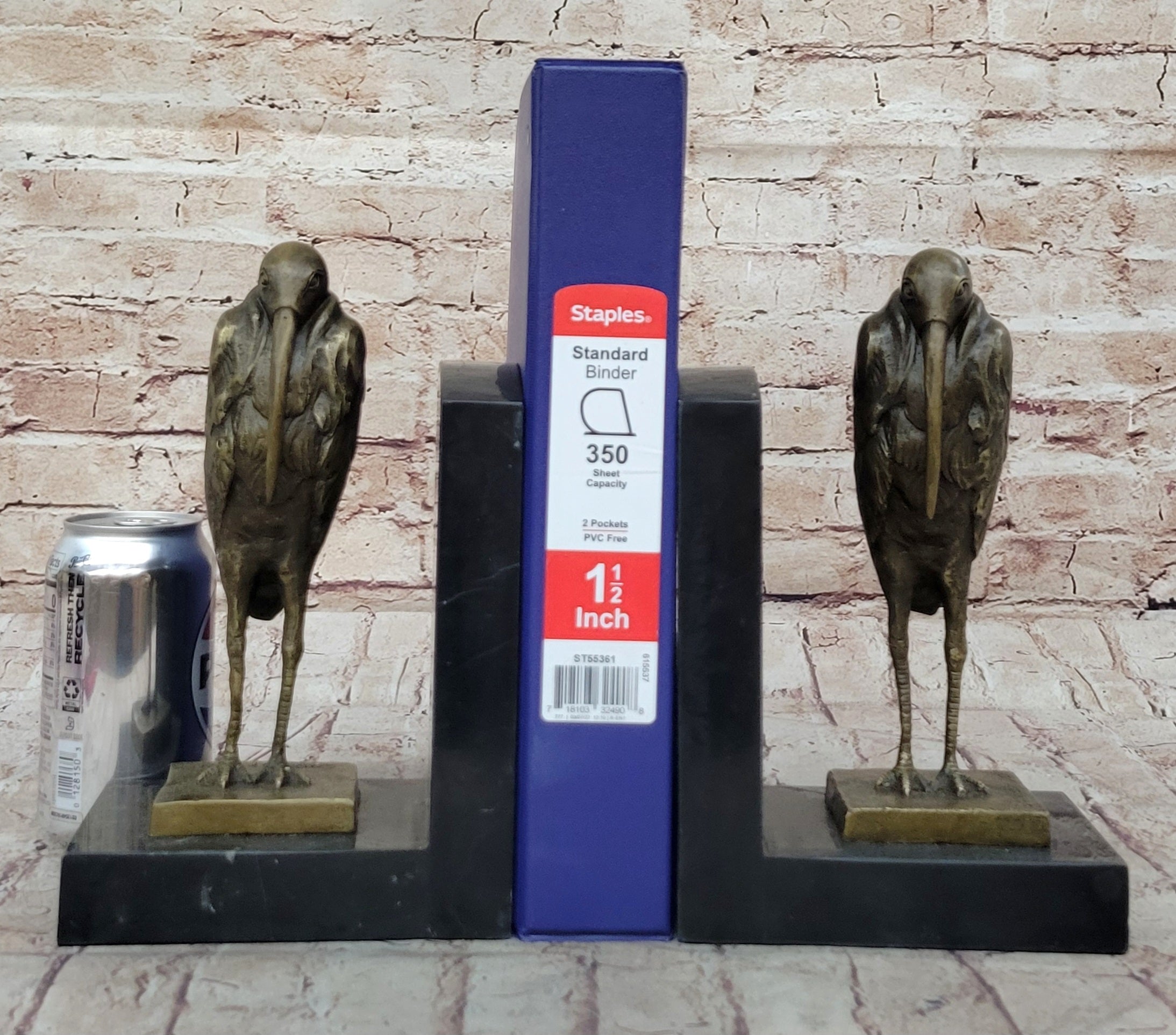 Salvador Dali Pelican Bookends Bronze Bird Lover Sculpture