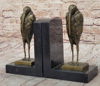 Salvador Dali Pelican Bookends Bronze Bird Lover Sculpture